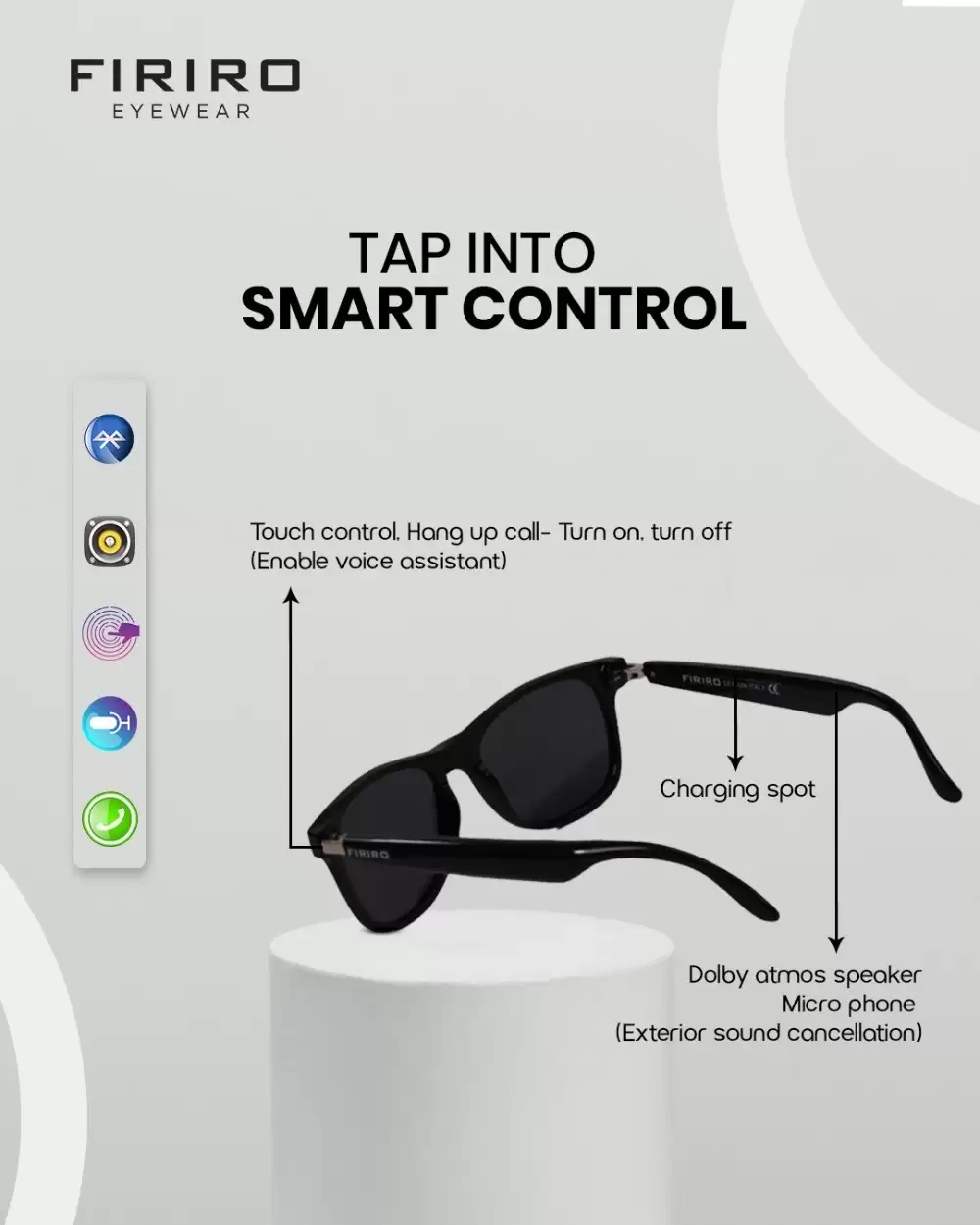FIRIRO ICONWAVE SMART GLASS WITH POLARIZED LENS