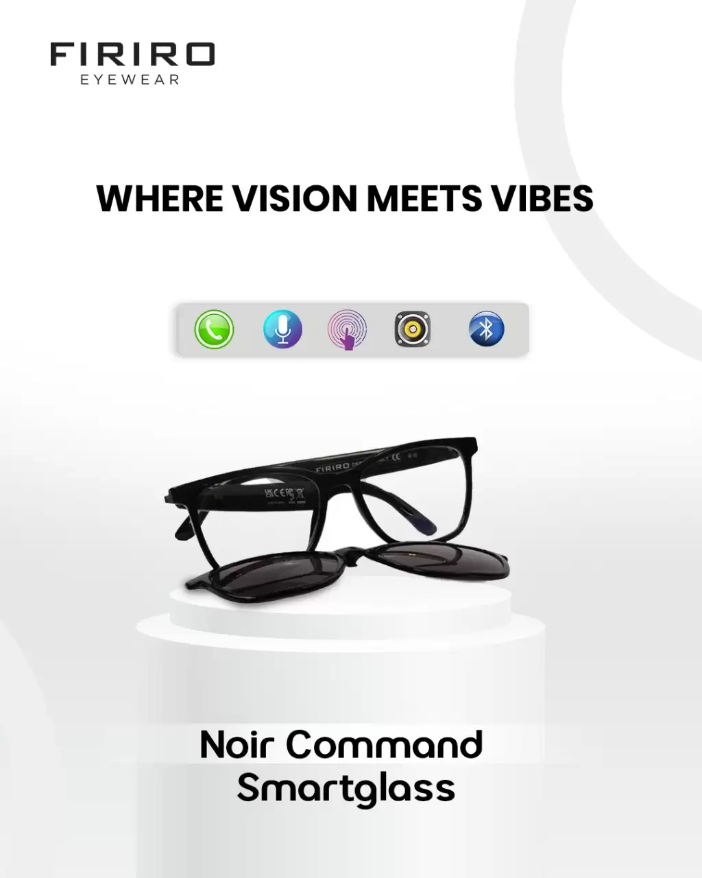 FIRIRO NIOR COMMAND GO5 Smart glass with polorized clip on